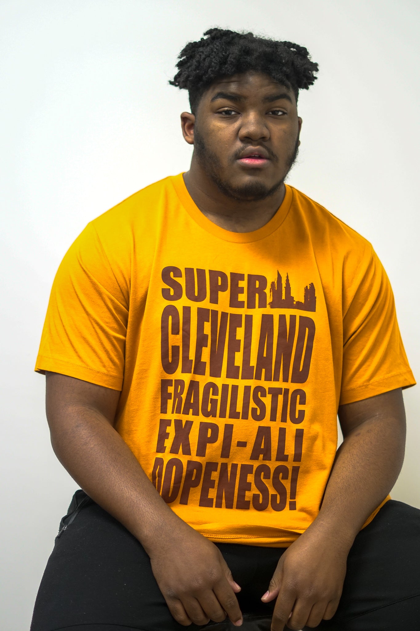 Cleveland Browns Graphic T-Shirt with Skyline Adult Small / Orange Shirt