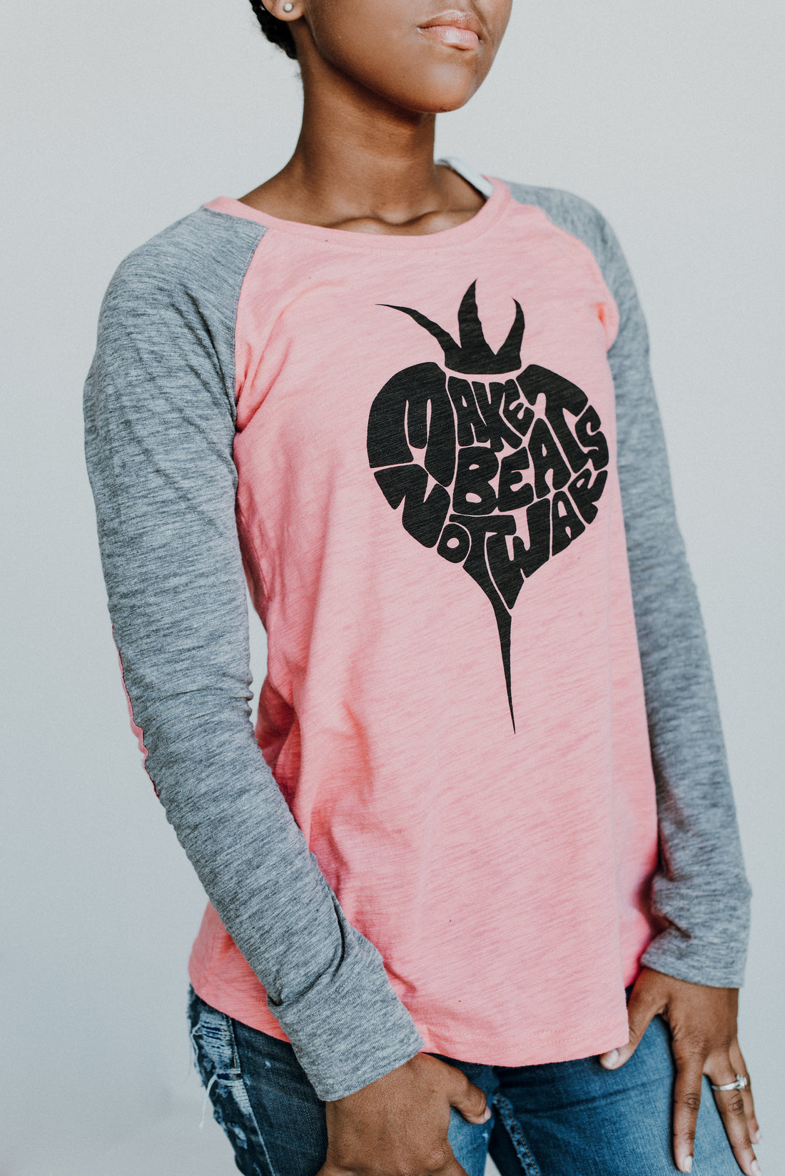 Make Beats Not War (Pink/Grey Long Sleeve)
